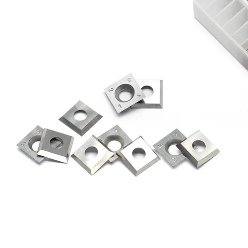 Miniatura 5 de 0.591 in Plaza Carburo Insertos Cortadores Cuchillos Cuchillos Cuchillos 15 × 15 × 0.098 in-30 ° para carpintería espiral/cepillo helicoidal Cabeza
