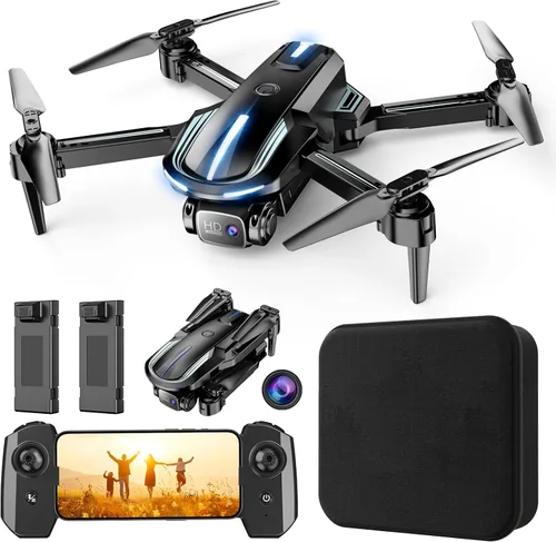 Drone con cámara 1080P HD FPV Mini Drone plegable para principiantes, niños y adultos, dron con una tecla de despegue/aterrizaje, selfie por gestos,