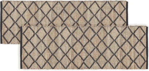 Miniatura 17 de RedEarth · Alfombra rectangular - 2'x3' de yute natural trenzada con respaldo antideslizante - Alfombra boho tejida a mano para dormitorio, cocina