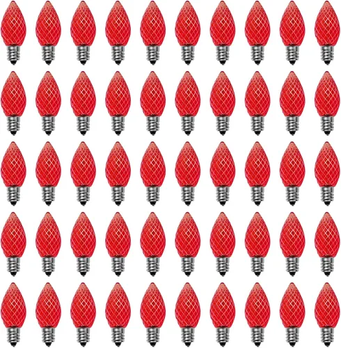 Miniatura 14 de Meconard Bombillas LED C7 de repuesto para Navidad, bombillas LED inastillables C7 para luces de Navidad para interiores y exteriores, base de Verde
