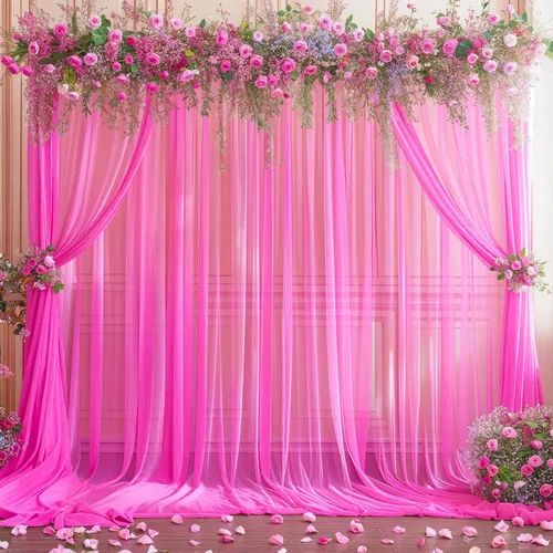Miniatura 20 de Cortina de telón de fondo de tul azul bebé de 10 x 10 pies para fiestas, cortinas de fondo transparentes para bodas, baby shower, baby shower