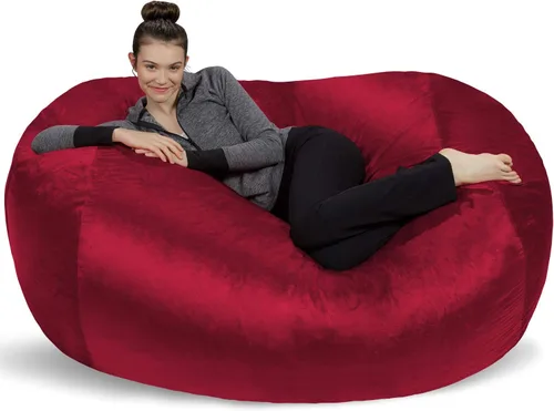 Miniatura 13 de Sofa Sack Funda para silla puff solamente, sin relleno, cómoda funda de repuesto para silla redonda, 5 pies, color carbón Carbón - Solo funda