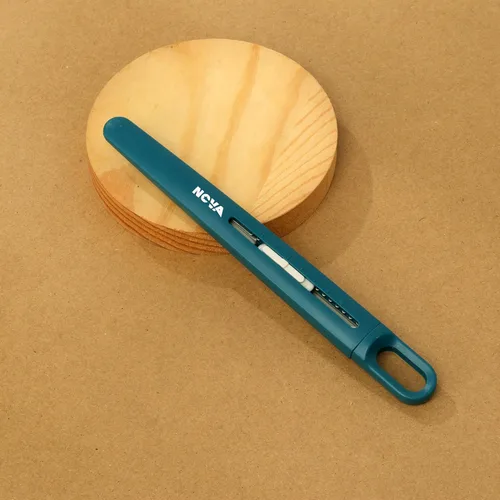 Miniatura 5 de Cortador de caja de seguridad de cuchillo de precisión, auto retráctil, delgado, longitud de hoja ajustable rápido, perfecto para recortar, verde