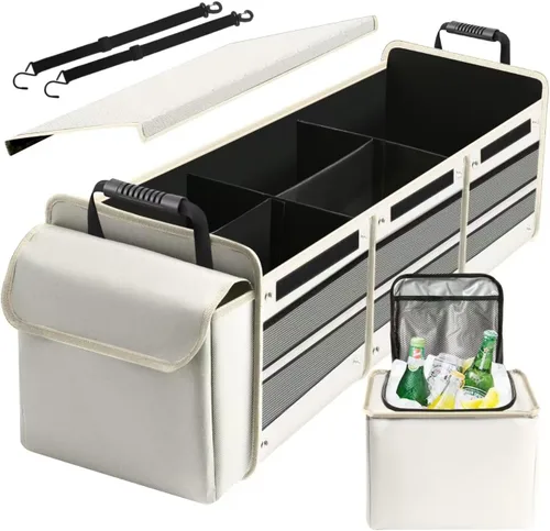 Miniatura 7 de AOPHY Organizador de carga, organizador de maletero para automóvil con múltiples compartimentos, organizador de maletero de automóvil para SUV, gris