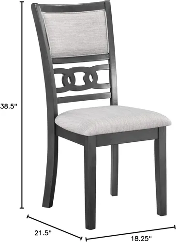 Miniatura 3 de New Classic Furniture Gia - Silla de comedor (juego de cuatro), asiento y respaldo tapizados en tela gris claro, color gris