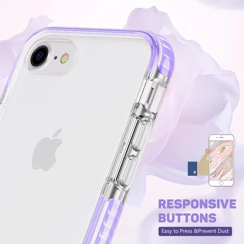 Miniatura 5 de MATEPROX Funda compatible con iPhone Se 2022, iPhone SE 2020, iPhone 8, iPhone 7, funda transparente, resistente, antiarañazos, antiarañazos, a