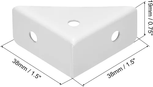 Miniatura 2 de uxcell 8 soportes de esquina angulares de 1.496 pulgadas x 1.496 pulgadas, soportes de acero laminado en frío con tornillos para borde de escritorio