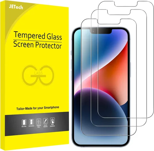 JETech - Protector de pantalla para iPhone 14 Plus de 6.7 pulgadas, película de vidrio templado, 3 unidades