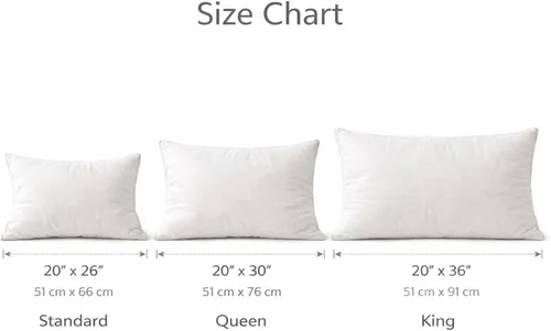 Miniatura 7 de Continental Bedding Almohada de plumas de doble cámara estilo hotel de 300 hilos de algodón para dormir laterales y de espalda, tamaño King, paquete