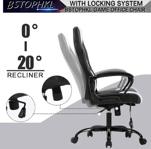 Miniatura 7 de Silla para videojuegos, silla de oficina de masaje, sillas ergonómicas de videojuegos, silla de computadora reclinable ajustable con soporte lumbar