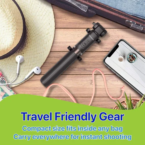 Miniatura 6 de Trípode para selfie stick con bolsa de control remoto inalámbrico, extensible y ajustable, soporte ligero V-Log compatible con todos los iPhone