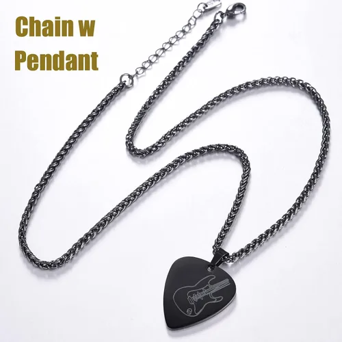 Miniatura 8 de U7 Collar de Música Punk Hip Hop, Púa de GuitarraGuitarraMicrófonoAuriculares Colgante con Cadena para Hombres y Mujeres, Joyería de Música R&B