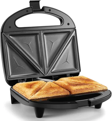 Miniatura 10 de OSTBA Sandwichera 3 en 1 con platos extraíbles, prensa Panini, waflera, antiadherente, parrilla de desayuno compacta de 750 W para sándwiches