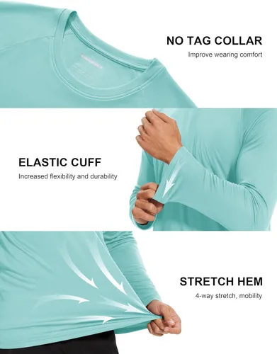 Miniatura 105 de MAGCOMSEN Camisas de manga larga para hombre, protección solar UPF 50+, camisetas atléticas para senderismo, correr, entrenamiento, protección