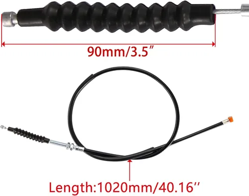 Miniatura 2 de WOOSTAR Cable de embrague de 40.16" con ajustador de reemplazo para moto de cross 125cc 150cc 200cc 250cc, ATV de 4 ruedas, quad, buggy arenoso