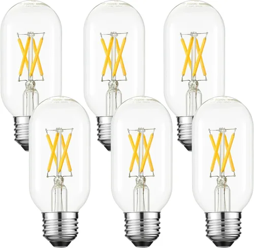 Miniatura 9 de LiteHistory foco LED E26 de 6 W, equivalente a 60 W, blanco cálido 2200 K, ámbar, E26, bombilla Edison regulable, CA 120 V, 400 lm, foco LED tubular
