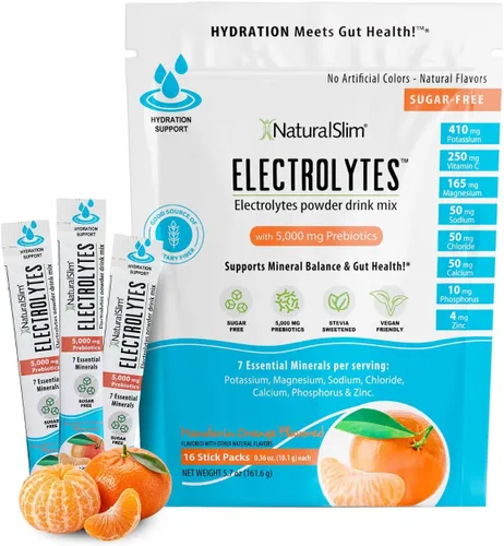 Miniatura 12 de NaturalSlim Mezcla de hidratación y bebida energética con prebióticos, apoyo para la salud intestinal, paquetes de electrolitos en polvo sin azúcar