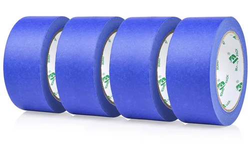 BOMEI PACK Paquete de 4 cintas azules para pintores, 2 x 30 yardas, cinta adhesiva de pintura de primera calidad, cinta de papel de liberación
