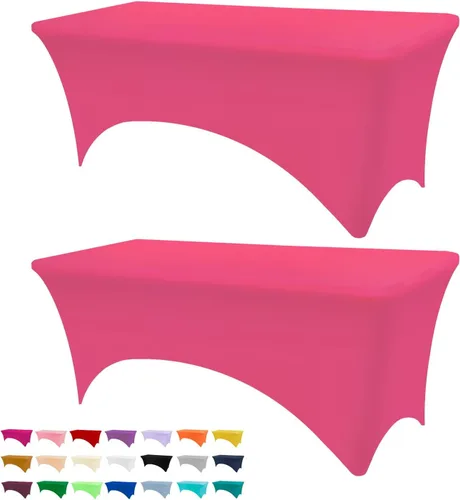 Miniatura 27 de BDDC - Fundas de mesa para mesas de 6 pies, manteles elásticos lavables y resistentes a las arrugas de color azul real de 6 pies para eventos