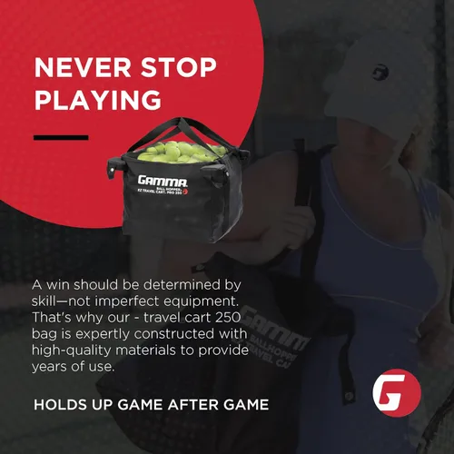 Miniatura 6 de GAMMA Sports EZ Travel Cart, Tennis & Pickleball Hopper, Padel, Portable Compact Design, Sturdy Lightweight Construction, EZ Bags, 150 or 250