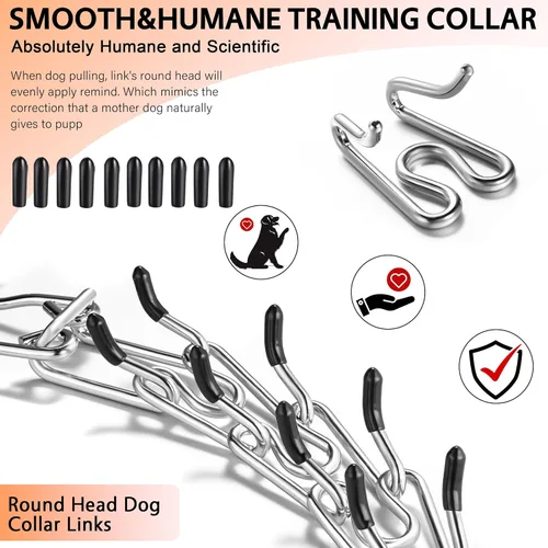 Miniatura 3 de DEYACE Collar de entrenamiento para perros de acero inoxidable, hebilla de liberación rápida, collar ajustable para perros pequeños, circunferencia