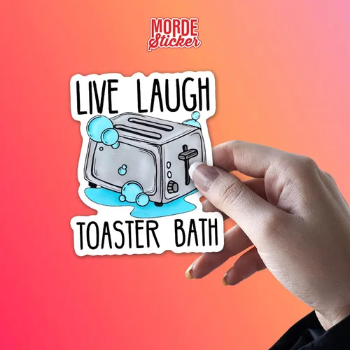 Miniatura 6 de Calcomanías de baño con tostadora Live Laugh (3 unidades, 2 pulgadas), divertida cita de tostadora, broma troquelada, impermeable, para casco duro