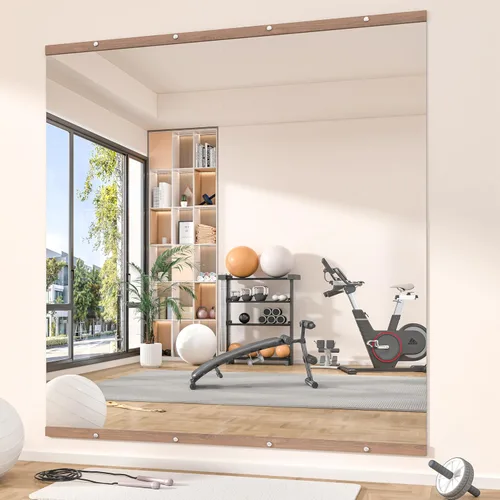 Miniatura 18 de Hasipu 3 piezas de espejos para gimnasio en casa de 48''x24'', espejos grandes de cuerpo entero montados en la pared para yoga, baile, fitness