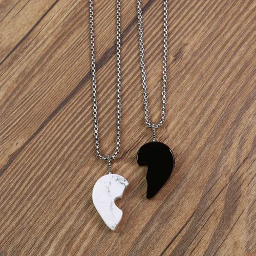 Miniatura 4 de COAI Collares con colgante de corazón en corazón para parejas