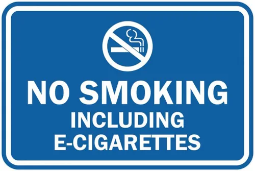 Signs ByLITA Clásico enmarcado no fumar incluyendo cigarrillos electrónicos señal (azul) - pequeño