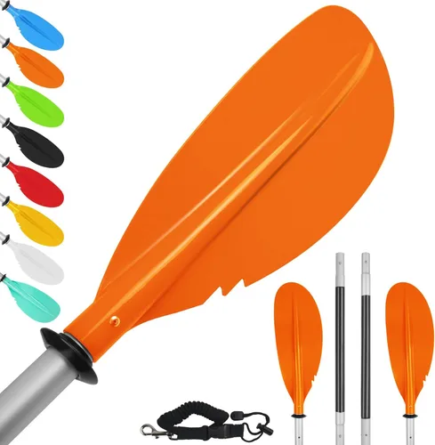 Miniatura 10 de Remo de kayak, 88 pulgadas, 4 piezas de remos para kayak, flotador de eje de aleación de aluminio resistente, ligero, desmontable, ajustable