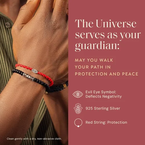 Miniatura 10 de KARMA AND LUCK Guardian of Blessing, pulsera de bronce de cuerda roja para hombre, hecha a mano en Bali para protección, tamaño ajustable