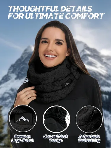 Miniatura 5 de Pasamontañas de esquí para mujeres y hombres, resistente al viento, forro polar, máscara facial de invierno, gorro para clima frío, calentador