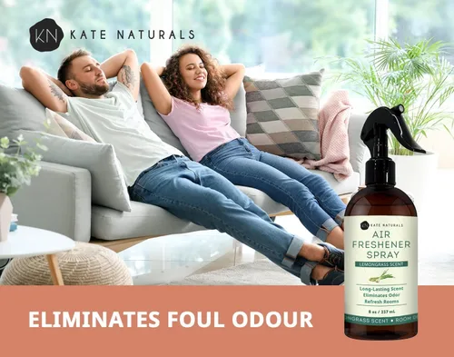 Miniatura 3 de Kate Naturals Ambientador en aerosol para el hogar. Aceite esencial de hierba limón, eliminador de olores, ambientador en aerosol para almohadas