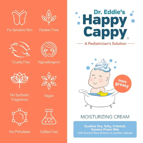Miniatura 8 de Crema hidratante Happy Cappy – Crema para bebés con tendencia al eccema, loción para piel seca para bebés, niños pequeños y niños, formulada por