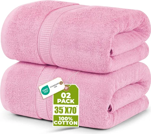 Utopia Towels - Toalla de baño gigante, 2 unidades, 17.69 oz/yd2 (600 gsm), 100% algodón hilado en anillo, altamente absorbentes y de secado rápido,