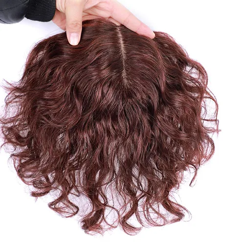 Miniatura 2 de Parte rizada en forma de U, base de seda, parte superior de encaje de cabello humano corto y esponjoso en la frente, extensión de flequillo grande