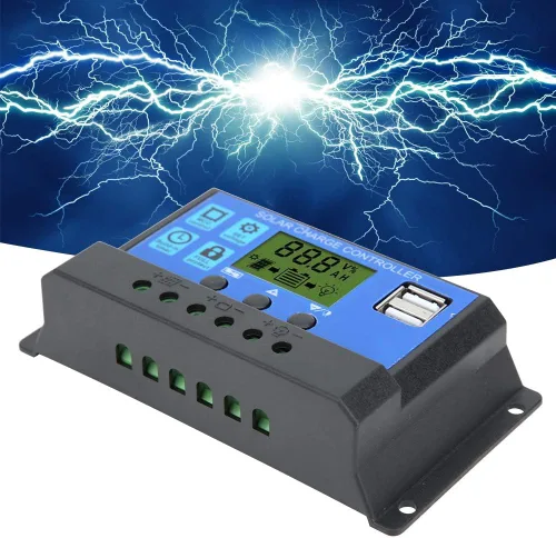 Miniatura 4 de Control de carga de batería Salida USB dual 12V/24V 30A Regulador inteligente Energía solar, controlador de panel solar con pantalla LCD, regulador