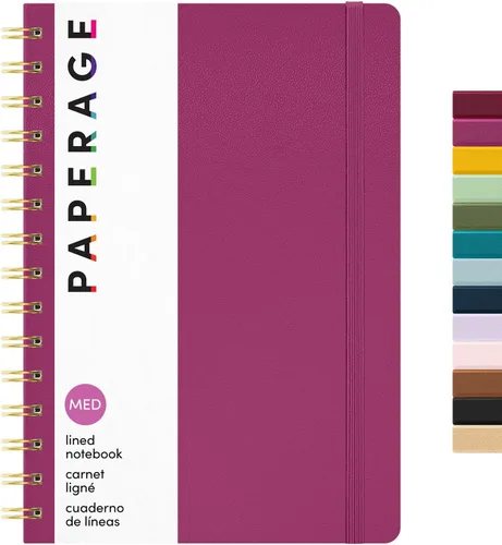 Miniatura 18 de PAPERAGE Cuaderno de espiral rayado, (azul marino, verde oliva, kraft), paquete de 3, 160 páginas, tamaño mediano de 5.5 x 8 pulgadas, papel grueso