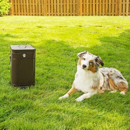 Miniatura 7 de Cubo de Basura para Excremento de Perro para Exteriores - Cubo de Basura para Desechos de Perro al Aire Libre con Tapa - Contenedor de Estación