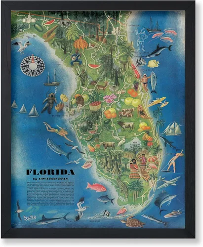 Miniatura 61 de Poster Master Póster retro de viaje con mapa monumental vintage de Florencia, arte italiano, gran regalo para hombres, mujeres, amantes