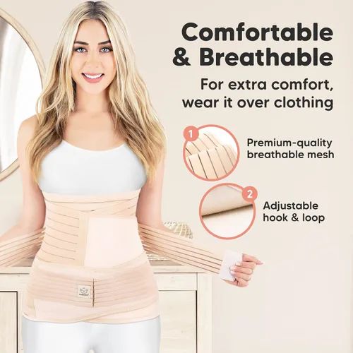 Miniatura 3 de 3 en 1 Soporte Posparto para el Abdomen. Banda para el vientre para etapa posnatal, embarazo, maternidad, fajas moldeadoras de cuerpo para mujeres