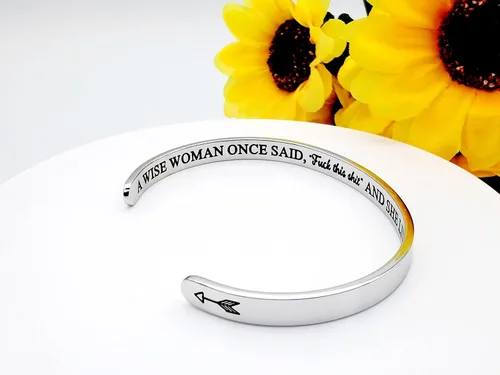 Miniatura 197 de Pulseras inspiradoras para mujer, joyería de acero inoxidable, con refranes, pulsera motivacional con mensaje oculto, pulseras grabadas para mejor