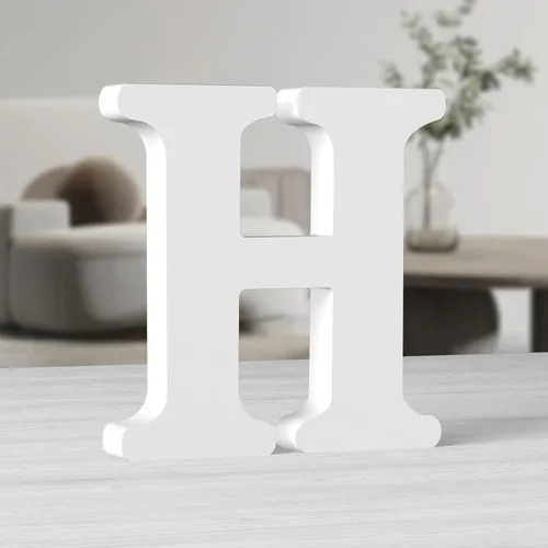 Miniatura 12 de AOCEAN Letras de madera grandes blancas de 10 pulgadas, letras de madera sin terminar para decoración de pared, letras decorativas de pie