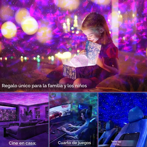 Miniatura 5 de Rossetta Proyector de estrellas, proyector de galaxia para dormitorio, luz nocturna LED Aurora con altavoz Bluetooth, ruido blanco, temporizador