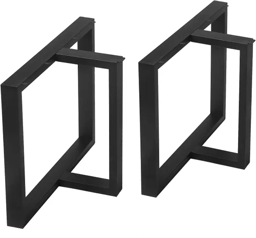 Miniatura 33 de MBQQ Patas para muebles de 15.7" de altura 17.7" de ancho, tubo cuadrado rústico decorativo, patas de mesa de metal resistente, patas de escritorio