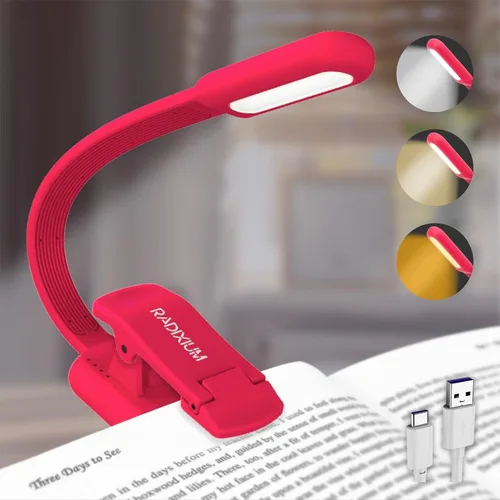 Miniatura 10 de Luz de libro recargable para lectura, luz de clip de 9 LED para el cuidado de los ojos con 9 temperaturas de color, atenuación continua, batería