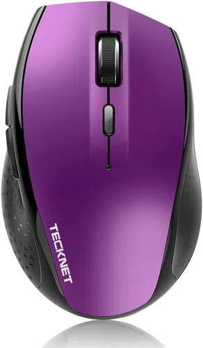 Miniatura 10 de TECKNET Ratón Bluetooth de 3 dispositivos, mouse inalámbrico silencioso con DPI de 6 niveles hasta 4800, batería de 2 años, 6 botones para amplia
