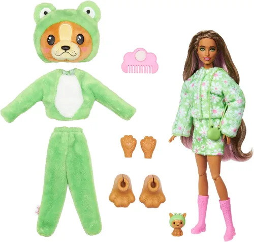 Miniatura 7 de Muñeca y accesorios Barbie Cutie Reveal con disfraz de animal y 10 sorpresas, incluyendo cambio de color, cachorro como rana en disfraz -Serie