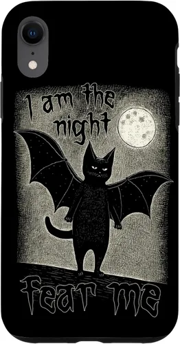 Miniatura 8 de Funda para iPhone 15 I Am The Night Fear Me Cute Black Cat Bat Punk Goth Grunge