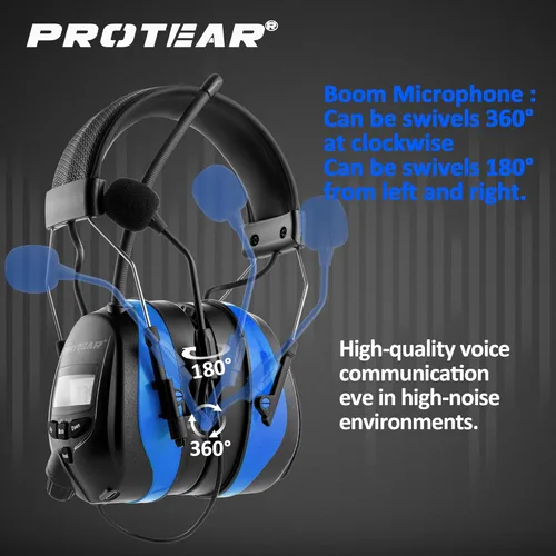 Miniatura 4 de Auriculares de radio AM FM mejorados con Bluetooth 5.4, orejeras de seguridad NRR de 25 dB para reducción de ruido, auriculares digitales